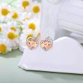 wholesale 925 Sterling Silver Elephant Heart Stud Earrings for Women - Cute Gift Idea-0-3