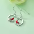 TOUPOP Sterling Silver Red Cardinal Memorial Earrings For Women-0-4