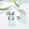 wholesale 925 Sterling Silver Panda Heart Moonstone Stud Earrings for Women Gift-0-1