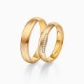 TOUPOP 10k Gold Moissanite Couples Rings Set Personalized Wedding Band-0-3