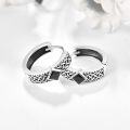 wholesale 925 Sterling Silver Metal Black Onyx Celtic Knot Huggie Hoop Earrings for Men-0-1