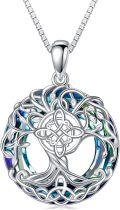 wholesale Sterling Silver Crystal Tree of Life Necklace Celtic Knot Jewelry for Women-0-18