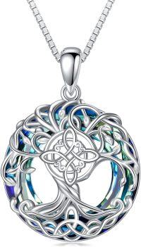 wholesale Sterling Silver Crystal Tree of Life Necklace Celtic Knot Jewelry for Women-Witch Knot