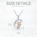 wholesale 925 Sterling Silver Corgi Pendant Necklace with Moon and Cubic Zirconia Cute Animal s for Dog Lovers-0-1