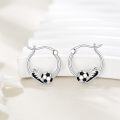 wholesale 925 Sterling Silver Metal Sports Ball and Shoe Design Hoop Earrings - Soccer Baseball Tennis Gift for Her-0-2