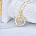 wholesale 14K Gold White Cubic Zirconia Tree Of Life Pendant Necklace For Women-0-3