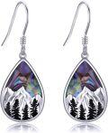 wholesale 925 Sterling Silver Teardrop Abalone Shell Mountain Forest Earring Drops for Women Gifts-0-0