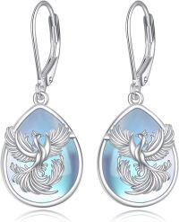 wholesale 925 Sterling Silver Blue Opal Phoenix Drop Earrings-Phoenix