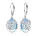 wholesale 925 Sterling Silver Blue Opal Phoenix Drop Earrings-0-0