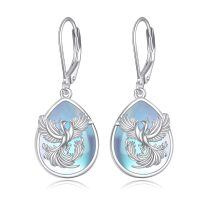 wholesale 925 Sterling Silver Blue Opal Phoenix Drop Earrings-Phoenix
