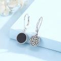 wholesale 925 Sterling Silver Black Onyx Celtic Knot Valknut Viking Drop Earrings-0-3