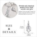 wholesale 925 Sterling Silver White Topaz Celtic Trinity Knot Leverback Earrings, April Birthstone AAA CZ, White Gold Plated-0-4