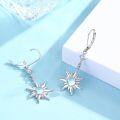 wholesale 925 Sterling Silver Celestial Asymmetric Sun & Moon Drop Earrings with Opal Stone for Women-0-1