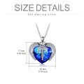 wholesale 925 Sterling Silver Blue Heart Pendant Necklace With Caduceus Wings N P Letters-0-3