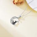 wholesale 925 Sterling Silver Cat Moon Pendant Necklace-0-5