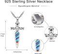 wholesale 925 Sterling Silver Celtic Cross Abalone Shell Dagger Pendant Necklace for Men Women Vintage Gothic s 48cm Chain Length-0-3