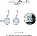 wholesale 925 Sterling Silver Blue Opal Celtic Knot Tree Of Life Drop Earrings-0-5