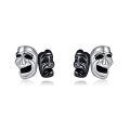 wholesale 925 Sterling Silver Comedy & Tragedy Masks Stud Earrings for Men Women Gifts-0-0