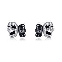 wholesale 925 Sterling Silver Comedy & Tragedy Masks Stud Earrings for Men Women Gifts-Comedy and Tragedy