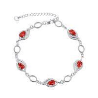 wholesale 925 Sterling Silver Birthstone Bracelets for Women Mom Grandma-Ruby