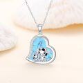 wholesale 925 Sterling Silver Mom Heart Shape Animal Pendant Necklaces for Women Girls Family Love Gift-0-94