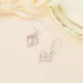 TOUPOP Sterling Silver Rose Heart Butterfly Initial V Letter Drop Dangle Earrings-0-4