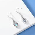 wholesale 925 Sterling Silver Teardrop Moonstone Filigree Dangle Earrings for Women-0-3