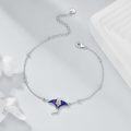 wholesale 925 Sterling Silver Dolphin & Heart Charm Bracelet for Women - Adjustable Length s-0-4
