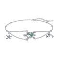 wholesale 925 Sterling Silver Moss Agate Sea Turtle Starfish Dolphin Charm Bracelet For Women-0-0