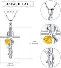 wholesale 925 Sterling Silver Yellow Rose Flower Infinity Cross Pendant Necklaces for Women Girls Christian Religious Gifts-0-1
