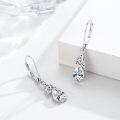 wholesale 925 Sterling Silver Teardrop Moonstone & Turquoise CZ Drop Earrings for Women-0-1