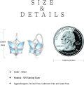 wholesale 925 Sterling Silver Moonstone Butterfly Stud Earrings-0-5