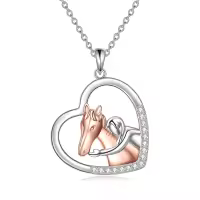 TOUPOP Sterling Silver & Stone Horse Necklace Jewelry-undefined