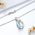 wholesale 925 Sterling Silver Teardrop Moonstone Birth Flower Pendant Necklaces Gifts for Women-0-4