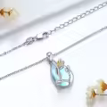 wholesale 925 Sterling Silver Teardrop Moonstone Birth Flower Pendant Necklaces Wholesale Gifts for Women-0-4