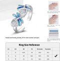 wholesale 925 Sterling Silver Blue Enamel Dragonfly Adjustable Ring with Cubic Zirconia Gemstone - Unique Gifts for Women-0-3