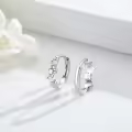 wholesale 925 Sterling Silver Pink Paw Print Huggie Hoop Earrings for Women - Small Animal Lover Gift Ideas-0-2