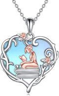 wholesale 14K Gold Heart-Shaped Reading Pendant Necklace for Women Graduation Gift Jewelry for Student Friends Classmate-0-0