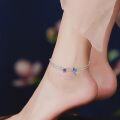wholesale 925 Sterling Silver Hummingbird & Flower Charm Ankle Anklet for Women and Girls Gift Ideas-0-1