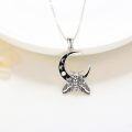 wholesale 925 Sterling Silver Gothic Moon & Skull Pendant with Black Enamel and Winged Insect Charm Necklace for Women/Men-0-3