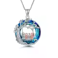 TOUPOP Sterling Silver Blue Crystal Family Tree Necklace For Mothers-0-0