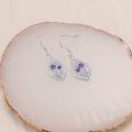 wholesale 925 Sterling Silver Scottish Thistle Dangle Earrings with Purple CZ Stones for Women Gifts-0-1