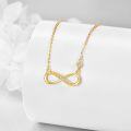 wholesale 14K Gold Cubic Zirconia Infinity Pendant Necklace for Women Girls s 20 Chain Length-0-1