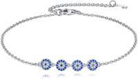 wholesale 925 Sterling Silver Blue Evil Eye Bracelet - Greek Turkish Protection s for Women-Evil Eye B