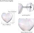 wholesale 925 Sterling Silver Heart Shape Mother of Pearl Stud Earrings for Women Girls Gifts Jewelry Accessories Hypoallergenic Safe 6MM Size-0-4