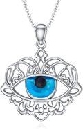 wholesale 925 Sterling Silver Rose Gold Evil Eye Necklace with Mysterious Pattern - Hypoallergenic Dainty Jewelry Gift for Women-0-0