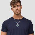 wholesale 925 Sterling Silver Saint Michael Archangel Turquoise Oval Pendant Necklace-0-2