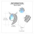 wholesale 925 Sterling Silver Angel Wing Necklace Wholesale With Moonstone Pendant-0-4