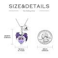 wholesale 925 Sterling Silver Dragon Heart Purple Crystal Initial J Pendant Necklace For Women-0-4