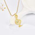 wholesale Gold 925 Sterling Silver Snake Treble Clef Music Note Pendant Necklace for Women and Men Gifts-0-1